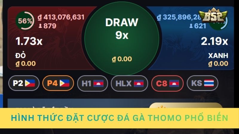 Các hình thức đặt cược đá gà Thomo phổ biến trên cổng game