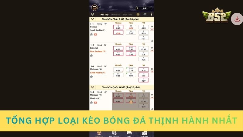 Các loại hình cược bóng đá thịnh hành nhất trên bảng kèo 2026