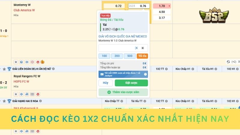 Cách đọc kèo 1x2 chuẩn xác nhất hiện nay